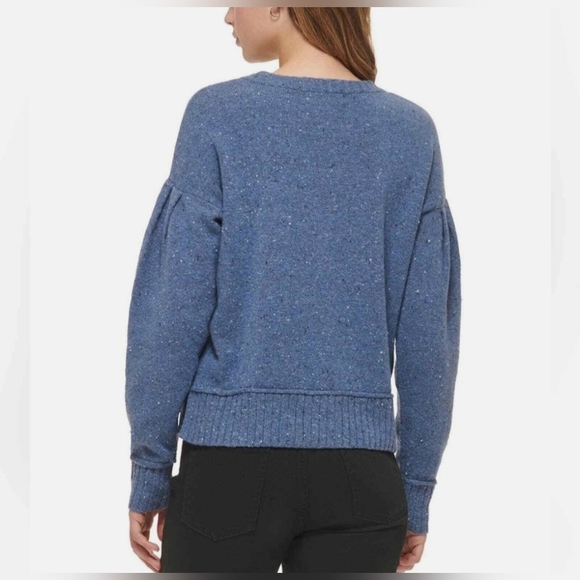 DKNY | Crew Cotton blend Neck Long Puffed Sleeve Sweater, Size XL - Picture 3 of 10